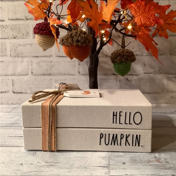 Rae Dunn Hello Pumpkin Book Stack Decor - Picture 2 of 6